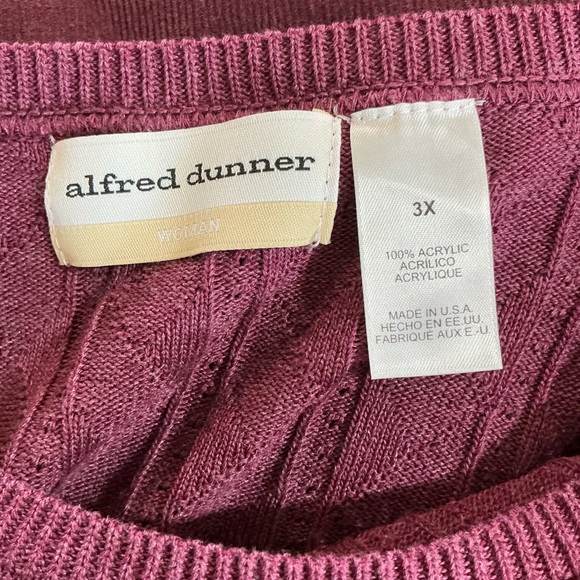 🍓 Alfred Dunner Purple Short Sleeve Lightweight Sweater - 3X - Picture 3 of 3